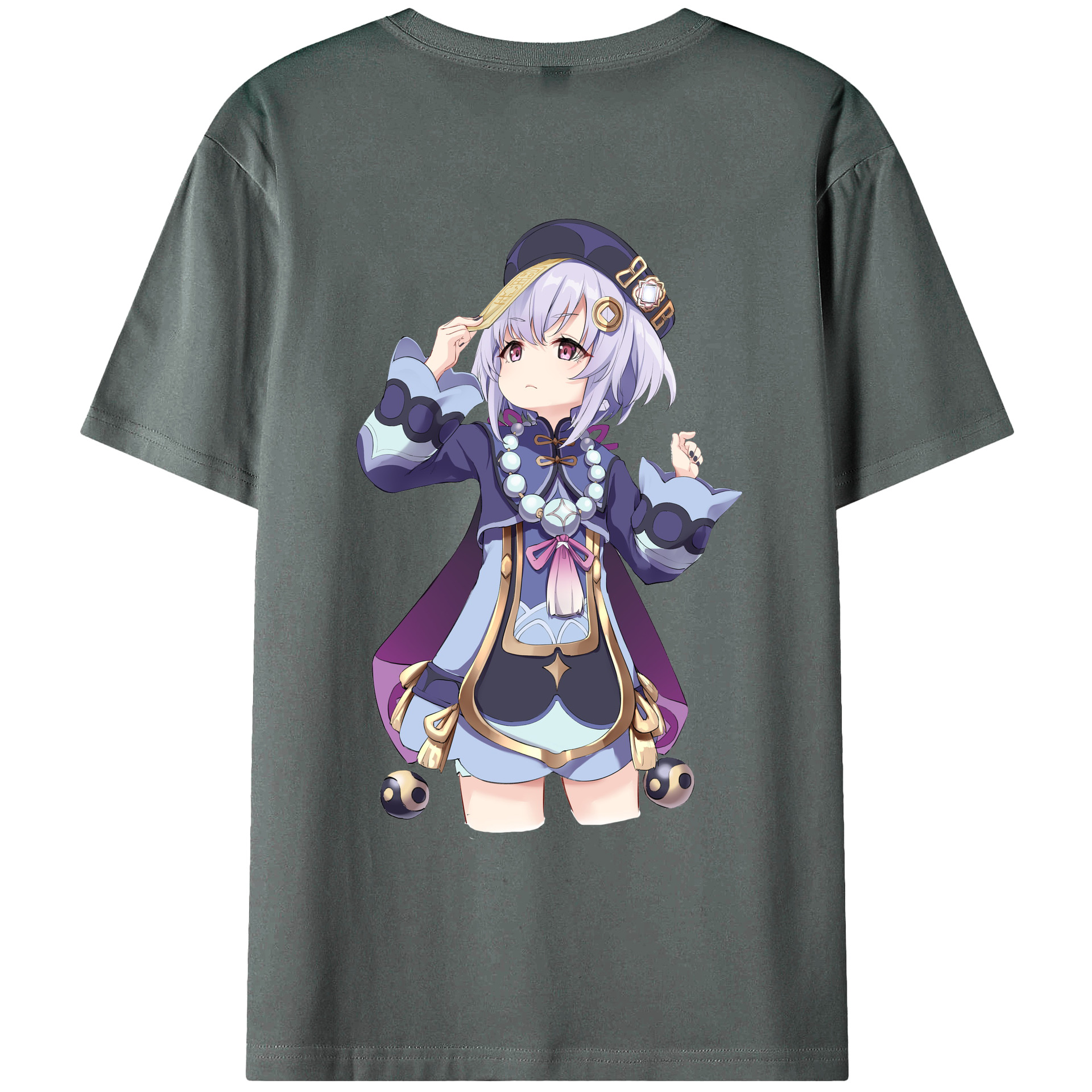 げんし神 七七 なな  genshin Nana 綿100％ メンズ半袖Tシャツ（バックプリント） 通気性